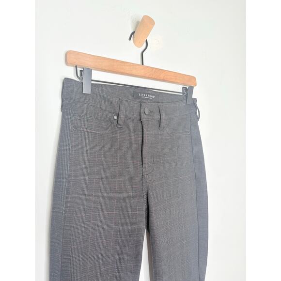 Liverpool Madonna Plaid Leggings Size 6 Black Grey Casual Stretch Jeggings - Picture 3 of 9